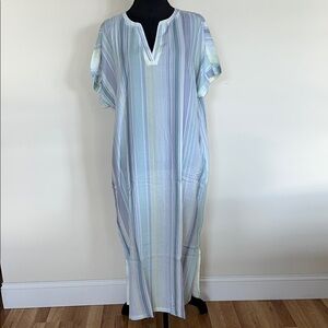 NWT Ambrielle Striped Women's Pajama Dress/Long Shirt size large with pockets!